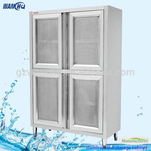 Restaurant Kitchen Stainless Steel Cabinet, Steel Storage Cabinet With Punching Doors