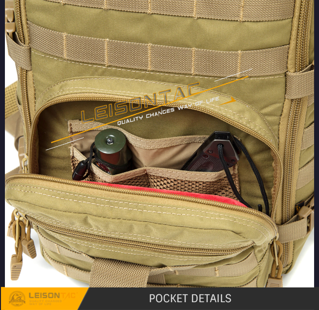 500D waterproof Nylon Tactical Outdoor Backpack large Capacity with ISO standard for tactical hiking outdoor travel