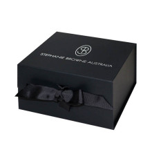 Black Rigid Paper Box with Ribbom