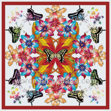 Cute Digital Print Patterns Butterfly Silk Scarf