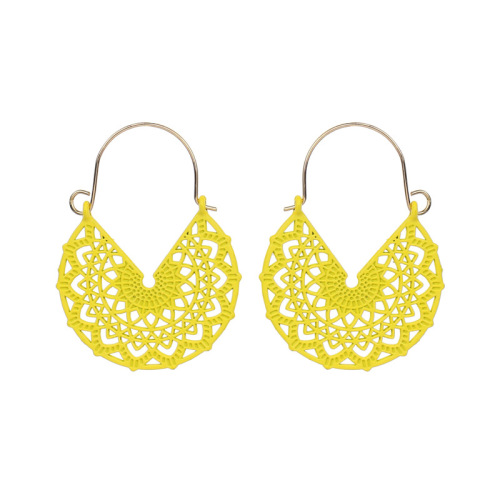 Geometric V - Shaped Hollow Alloy Earrings