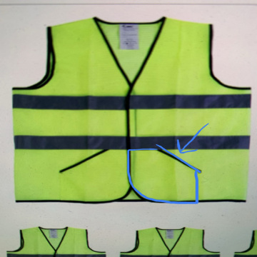 Gilet di sicurezza con tasca in maglia di poliestere