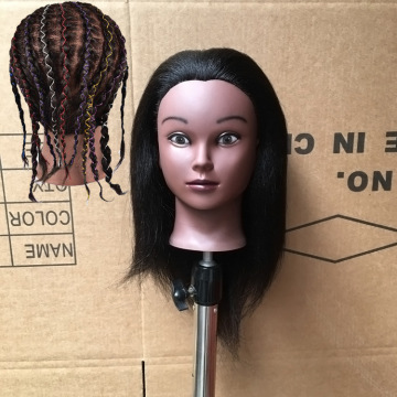 Training Heads African Real Hair Hairdressing Mannequin