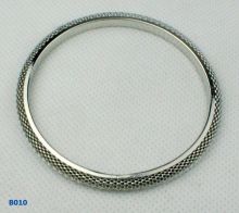 Metal Copper Alloy Women Rhodium Color Beaded Cuff Bangle For Anniversary