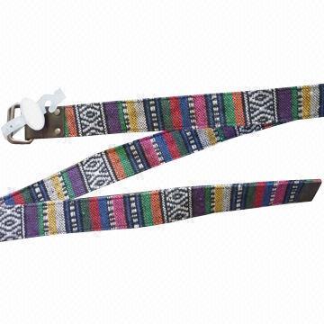 Canvas belt with colorful, nice designs and little PU parts