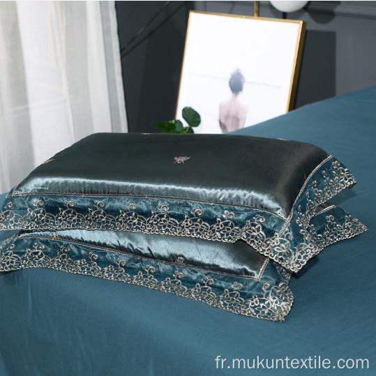 Ensemble de literie double de couette en dentelle 100 polyester