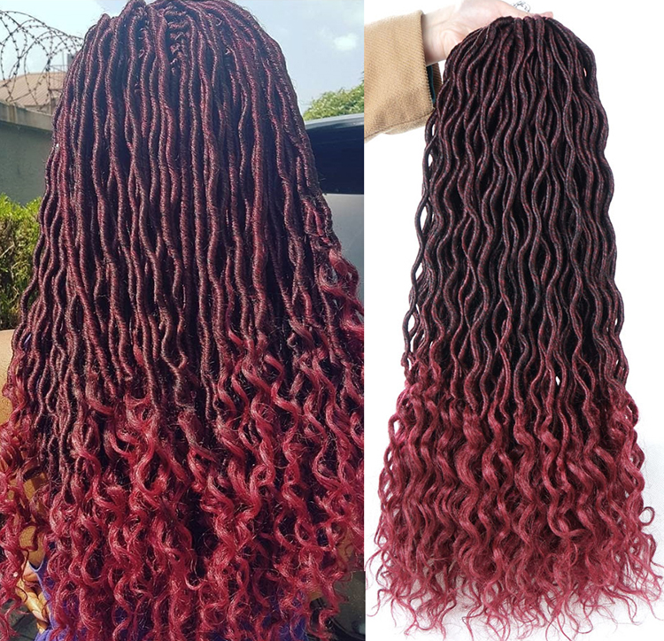 dropshipping Top Quiliity natural Goddess Faux Locs synthetic hair crochet braids bohemian pre loop Locs