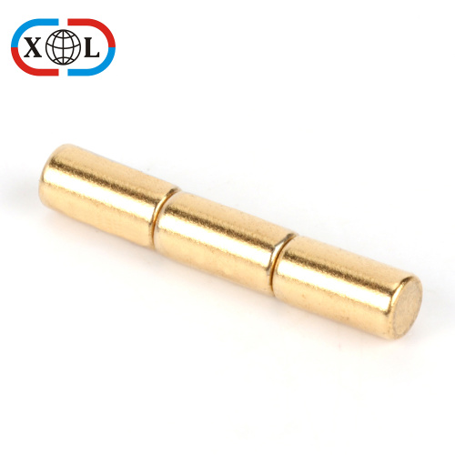 Gold plating cylinder neodymium magnet