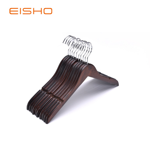 EISHO Wooden Dark Walnut Hangers Wholesale