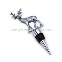 Unique silver deer wine stopper
