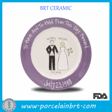 Personalized ceramic plate wedding return gift