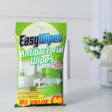 Lingettes humides antibactériennes à 99,9% de taux de désinfection