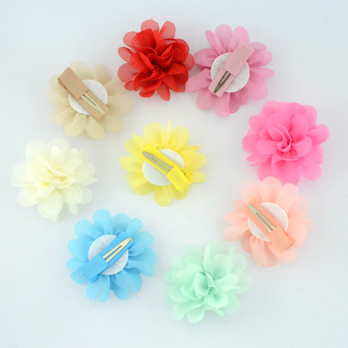 Flores de chiffon com acessórios para o cabelo para crianças