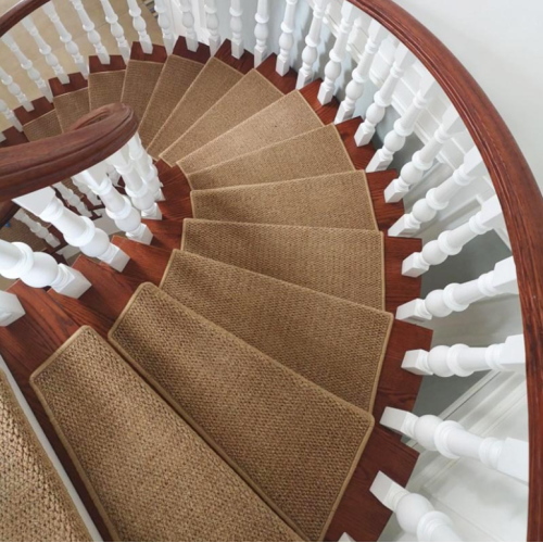 Adhesive-free self-adhesive carpet for stair stepping mat