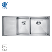 Double Bowl Undermount Sink Stainless Steel With Drainboard