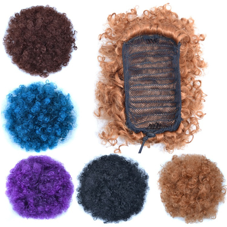 Wholesale Synthetic Hair Bun Afro Puff Kinky Curly Short Hair Bun Chignon Hairpiece