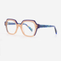 Square Full Rim Laminated Acetate Women`s Optical Frames 23A3044