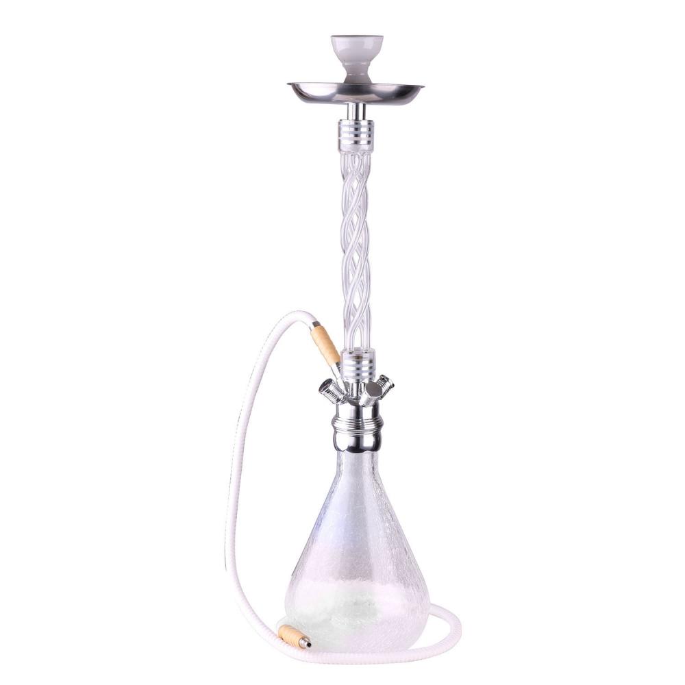 Crackle Glass Hookah With Twisted Glass Stem