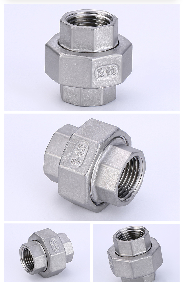 Factory pipe fittings stainless steel female threaded connector union