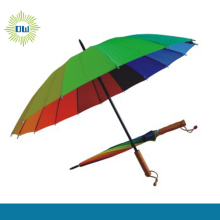 Promotional Rainbow Golf Sun-rain Straight Umbrella