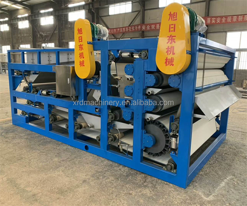 High Dewatering Sludge Filter Press With Three Mesh Belt Dewatering ...
