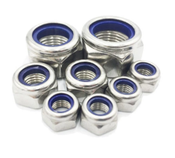 Blue White Zinc Nylon Insert Locknuts