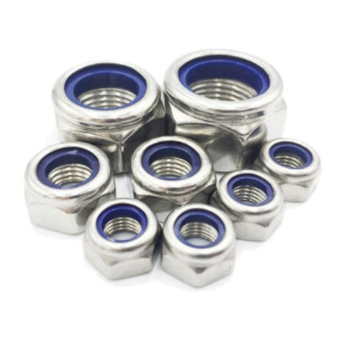 Biru Putih Zink Nylon Masukkan Locknuts