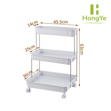 Clear 3-Tier Wheeled Storage Organizer for Kitchen and Home