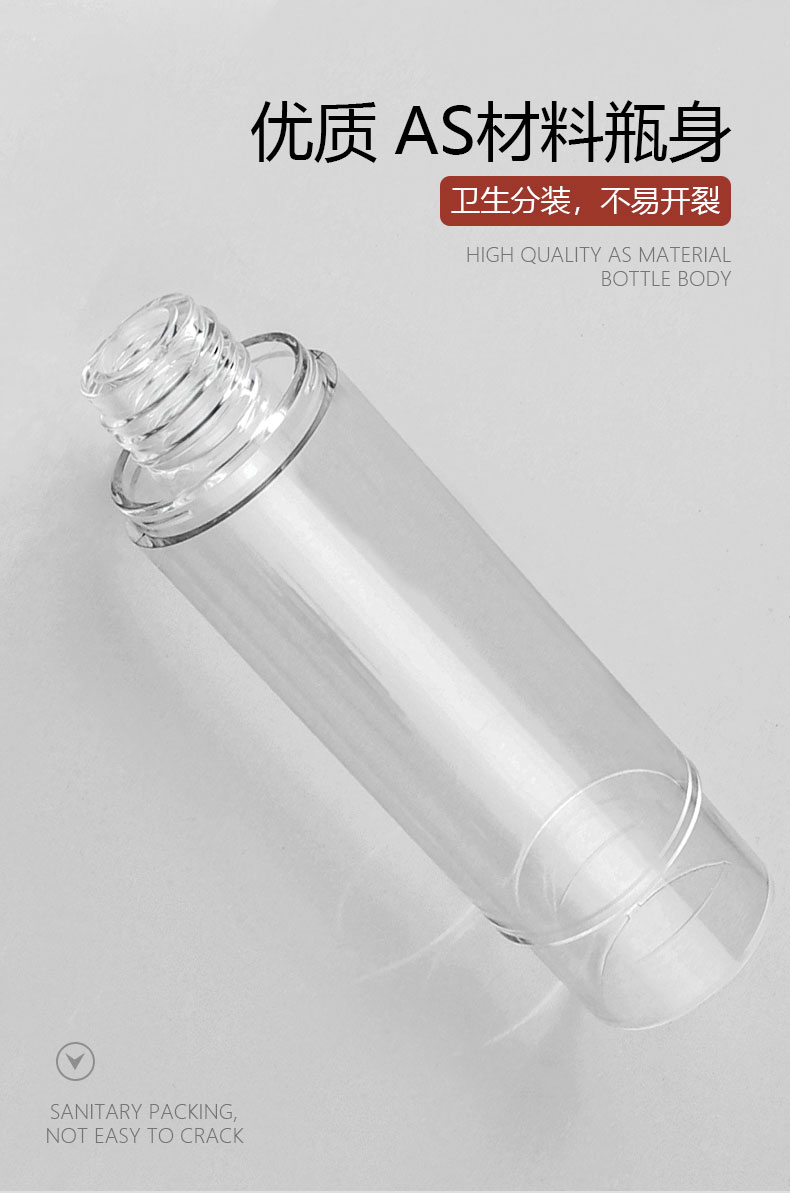 High quality transparent AS/ABS bottle with Silver lotion pump