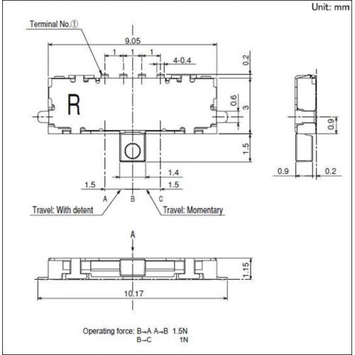 Công tắc trượt hồi âm phải