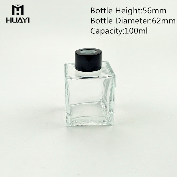 high quality square aroma perfume container empty reed diffuser glass bottle