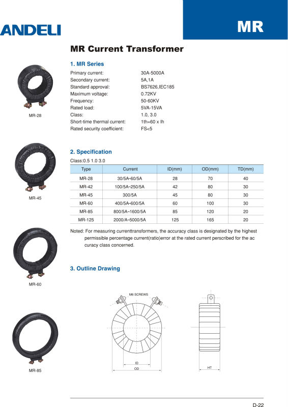 MR series SF6 current transformer price