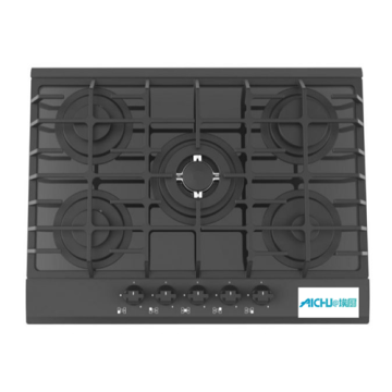 SS 70 cm Gas HOB com uma wok