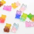 Decorative 100pcs/bag Gradient Color Cute Mini Bear Shaped Beads For DIY craft Decor Charms Room Desktop furnishing articles