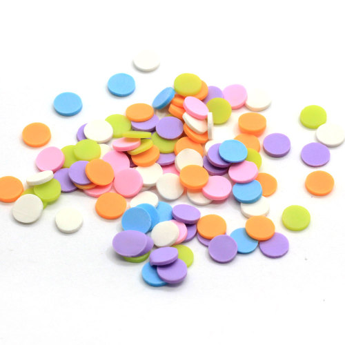 Candy Color Polymer Hot Clay Streusel 5mm 3D Winzige runde Form Tonscheiben Nagelaufkleber DIY Making Phone Deco Kid Spielzeug