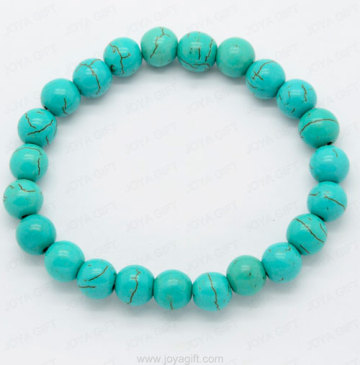 8MM Turquoise round beads bracelet brilliant fashion bangles