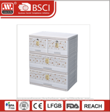 Popular plastic storage drawers w/wheels (4layers)