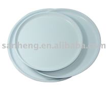 solid color melamine round tray