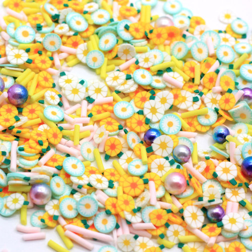 Misto di argilla polimerica Fiore Perle sfumate Fette Sprinkles per Crafs Fai fai da te Decorazione di arte del chiodo Accessori per materiale melma