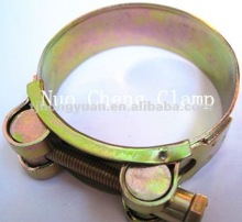 High strength hose clamp with single bolt