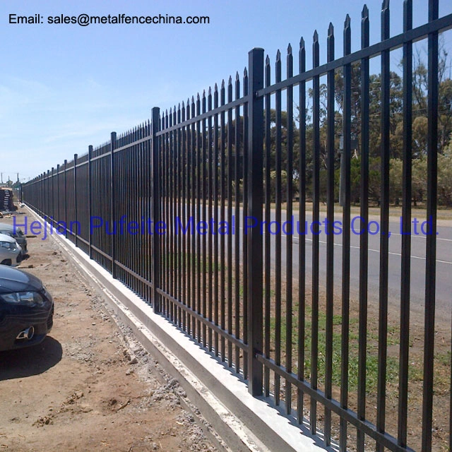 Powder Coated Black Industrial Steel Fence Panel