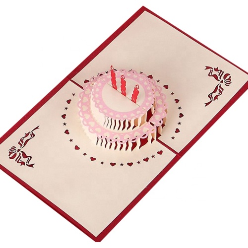 Customized printing 3D pop up envelop greeting card