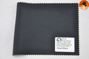 herringbone stripe worsted wool fabric for suiting super 120's