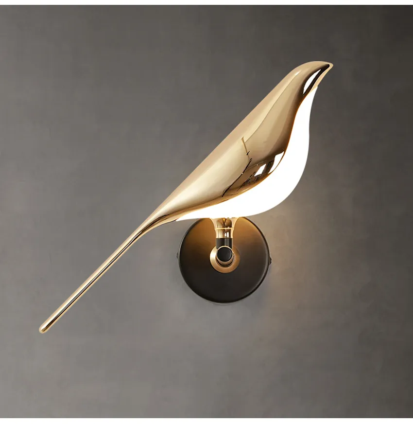 Nordic Magpie Bird LED Wall Lamp for Bedroom Decor