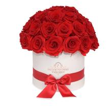 Romantic Christmas Round Gift Box Flower With Ribbon