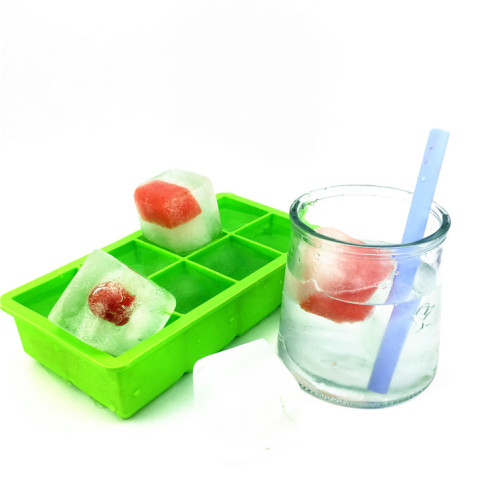 8 Cavities Eco-friendly Silicone Ice Cube Tray