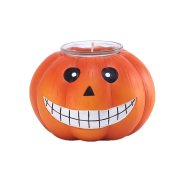 Halloween Decorations: 3.3-inch Pumpkin Statue, Resin Candlestick Sculpture, and Zombie Face Pumpkin Candlestick Figurine