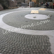 Round circle plaza landscape basalt paving stone