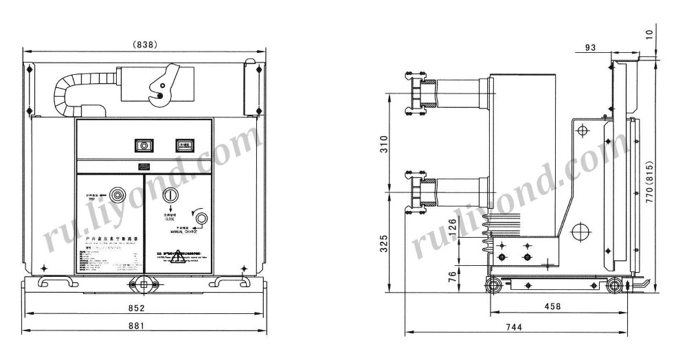 VS1 15kV 24KV Indoor VCB main switch vacuum circuit breaker for high voltage switchgear parts