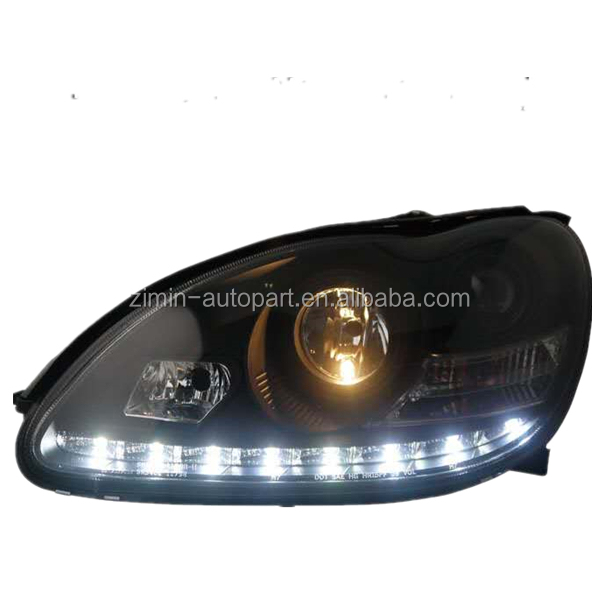 Hot Sale W220 S280 S320 S500 S600 Head Lamp Headlight Car Light 1998 to 05 Black Type